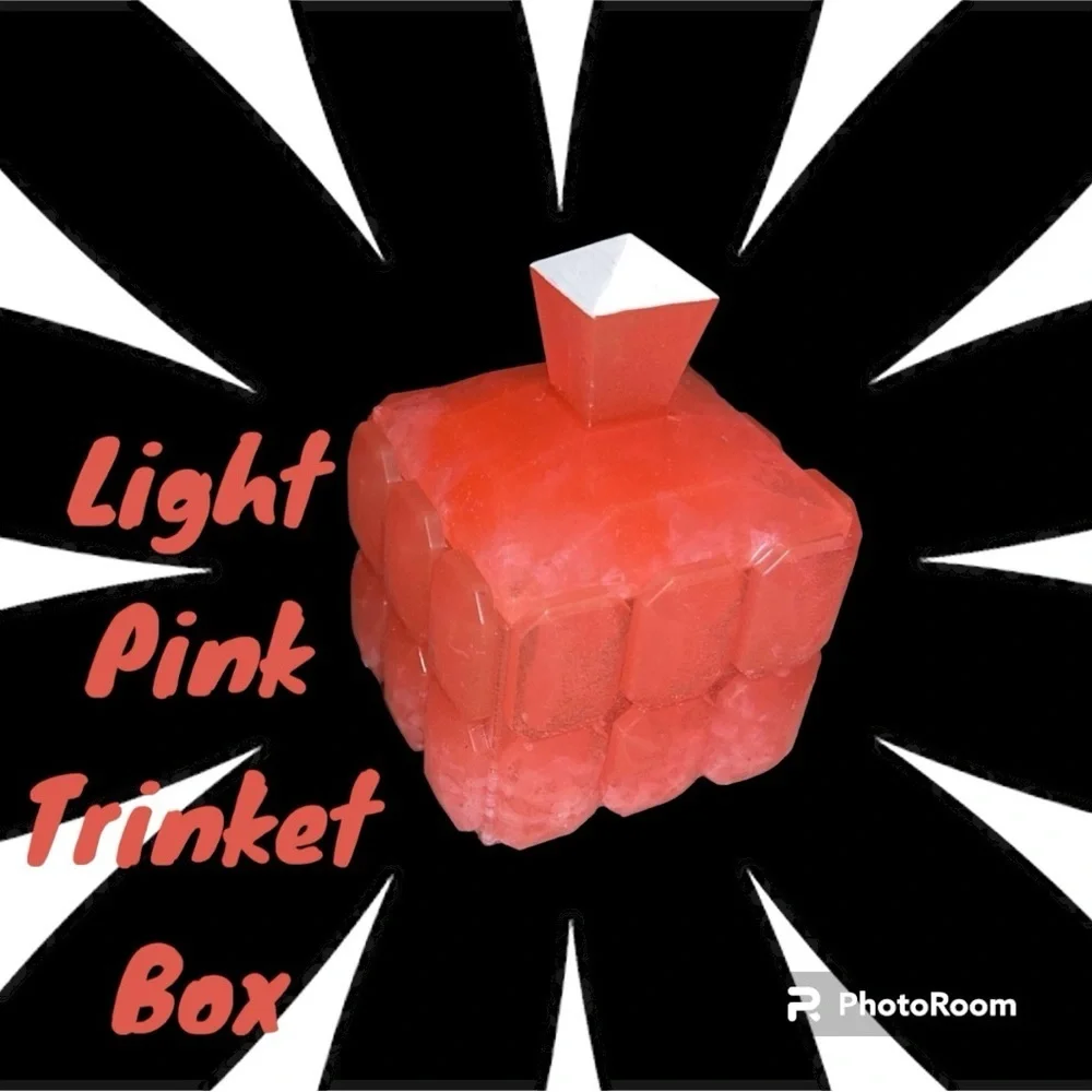 Shiny Light Pink Resin Handmade Unique Jewelry Geometric Storage Box